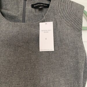 NWT - Banana Republic Gray Midi Sheath Dress Cap Sleeve NEW WITH TAGS!